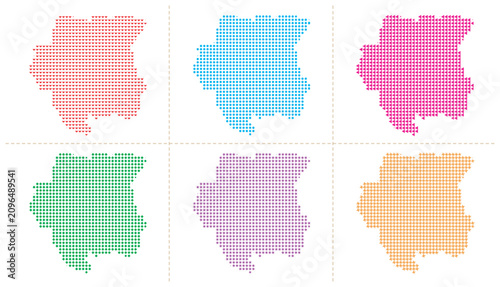 Quadro su tela Suriname vector map illustration, country territory dotted map collection with different patterns