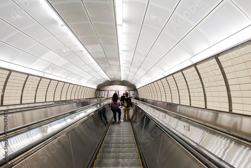 Subway Escalator Tunnel in New York