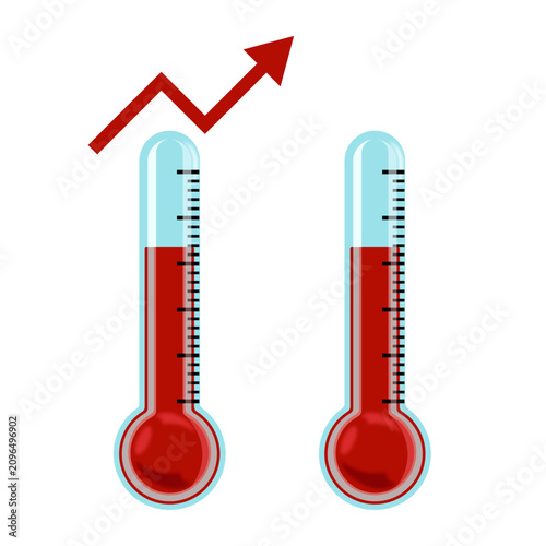 Global Warming Rising Temperature Climate Change Graph Icon