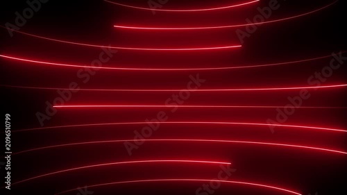 Neon lights blinking lines moving animation. Abstract red Neon Lines Glowing Curved Stripes Technology Background Seamless Loop Animation. neon line digital world breaking news Studio