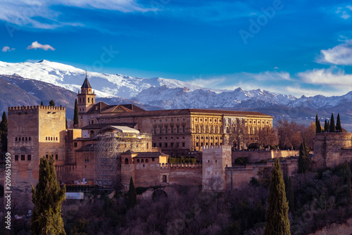 The Palace of Alhambra, in Grenada, Andalusia region of Spain