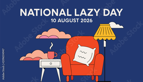 Fotografía Flat design illustration celebrating national lazy day with cozy furniture