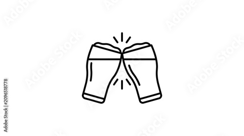 Foto Two Shorts Silhouette Against A White Background