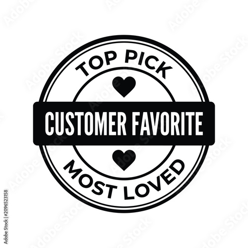 Top pick customer favorite stamp seal. Best seller badge for marketing and retail product promotion.