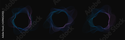 Music wave equalizer vector template. Sound circular depicting audio music. Radial abstract background spectrum. Multicolored vibrations neon sound.