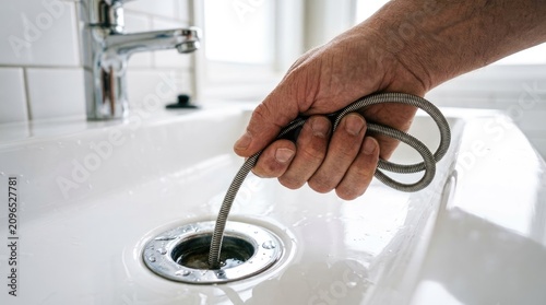 Unclogging a bathroom sink drain with a plumbing snake home maintenance and repair solution