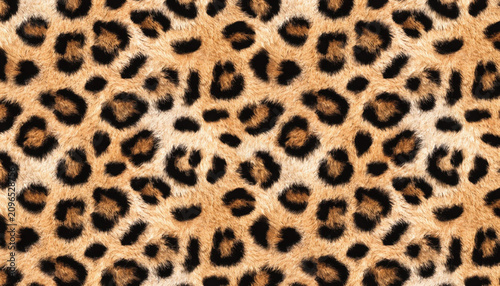 perfectly seamless repeating leopard fur pattern, golden tawny animal fur with irregular organic black rosette markings, broken ring-shaped spots mixed with solid oval black spots, medium motif scale,