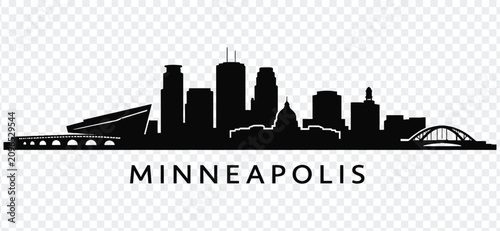 Konstfotografi Minneapolis city skyline silhouette vector illustration