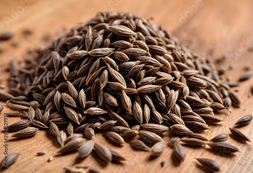 Close-up of caraway seeds o...