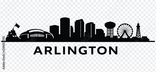 Bild auf Leinwand Arlington texas city skyline silhouette vector illustration