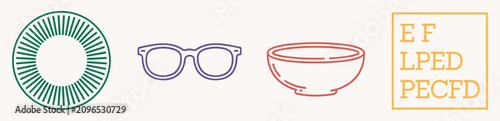 Minimalist hand drawn line art icons set including sun glasses bowl and frame with minimalist illustration abstract creative collection aesthetic