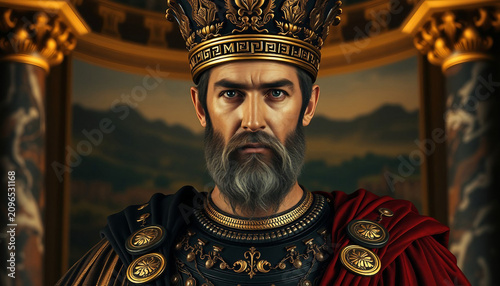 Portrait of the Emperor. The Emperor in a crown and warrior's armor