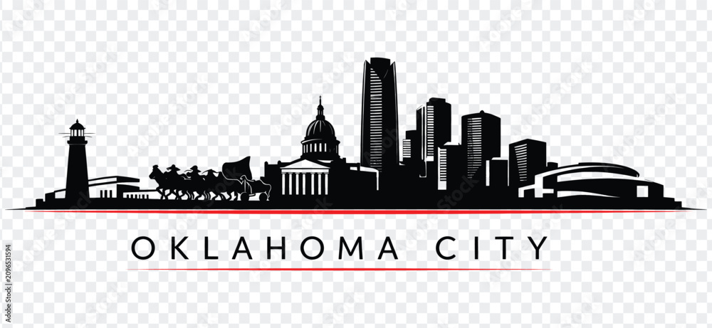 Obraz premium Oklahoma city skyline silhouette vector illustration