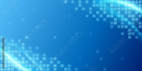 Vibrant blue abstract background featuring a subtle digital tile pattern and bright light streaks across the composition.