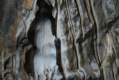 Bild auf Leinwand Natural limestone rock texture and organic pattern on the cave wall inside Kovac