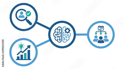 Business process optimization and data analysis concept.