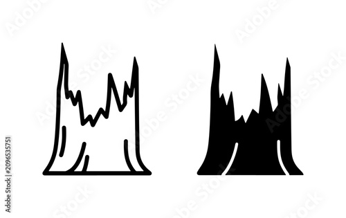 Photos Tree Stump Icons, Wood Remnant Vector Art, Forest Floor Element, Nature Symbol