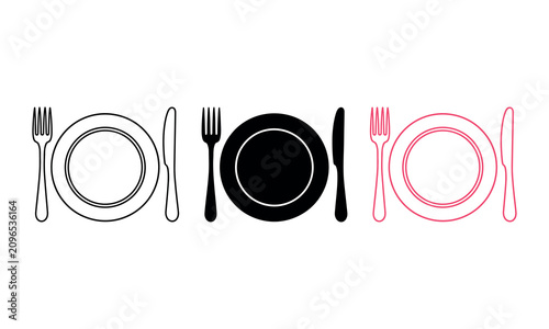 Minimalist flatware set with different colored plates
