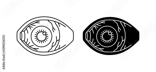 Tableau sur toile Red Eye Vector Icons, Medical Symbol, Ophthalmology, Health Care, Irritated Visi
