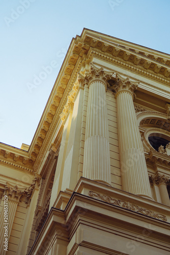 Konstfotografi Detalhe da fachada do Museu do Ipiranga em São Paulo sob céu azul