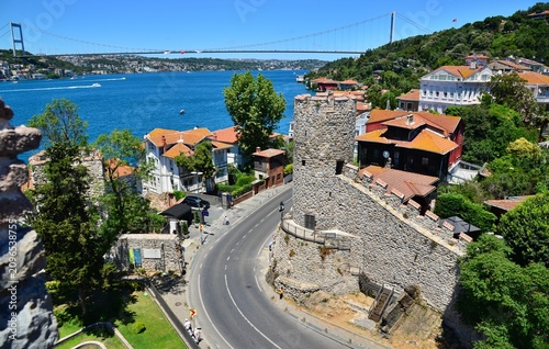 Canvas Print A view of the Bosphorus in Istanbul, Turkey.