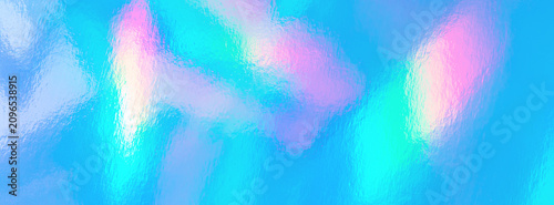 Holographic iridescent blue abstract background with pastel pink highlights a...
