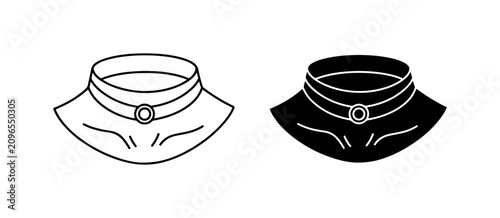 Canvas Print Choker Necklace Icon Set, Elegant Jewelry Vector Graphics, Fashion Accessory Sym