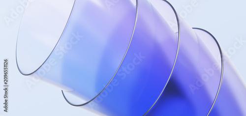 Gradient glass circle futuristic abstract background. creative holographic technology design material premium minimal clean bright material wallpaper cover banner concept. 3d render
