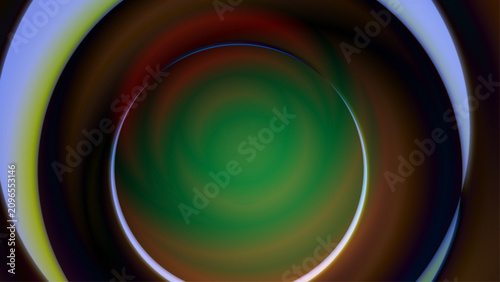 Bild auf Leinwand Futuristic emerald matrix chasm with dark radial echo rings and neon cyber wormh