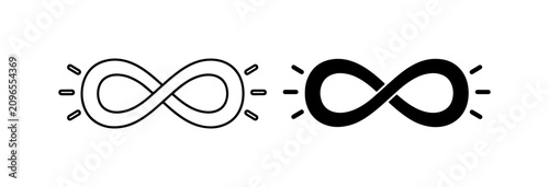 Fotografía Infinity Symbol Icons, Endless Loop Vector Graphics, Infinite Possibilities, Ete