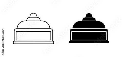 Service Bell Icons, Hotel Concierge Bell, Reception Desk Bell Vector Set