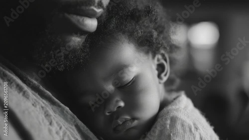 Parent holds sleeping baby in a warm moment of connection at home in the afternoon
