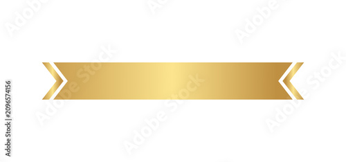 Luxury golden ribbon banner with chevron ends
