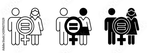 Photos Gender Equality Icons, Equal Rights Symbols, Diversity Concepts, Human Rights Ve