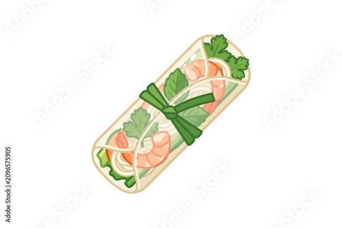 Bild auf Leinwand Vietnamese Spring Roll Vector Illustration