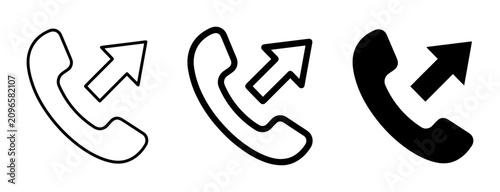 Konstfotografi Outgoing Call Icons: Phone Receiver with Upward Arrow, Communication Symbol, Con