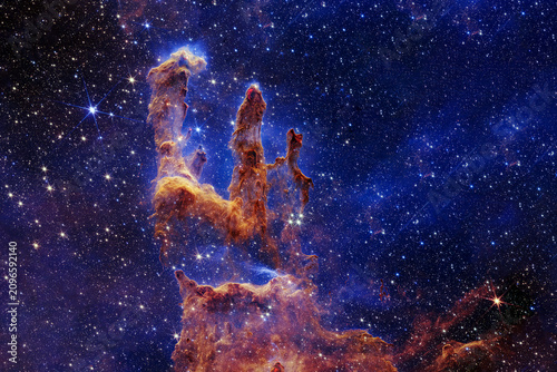 A beautiful galaxy with an unusual shape. Elements of this image furnished by NASA