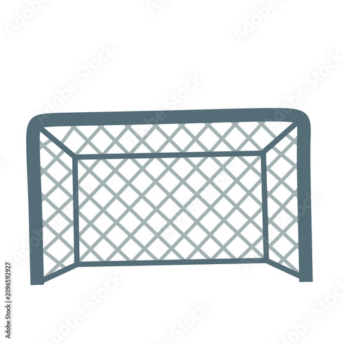 Flat football goal post icon representing soccer scoring, sports equipment, training sessions and competitive matches isolated on white background