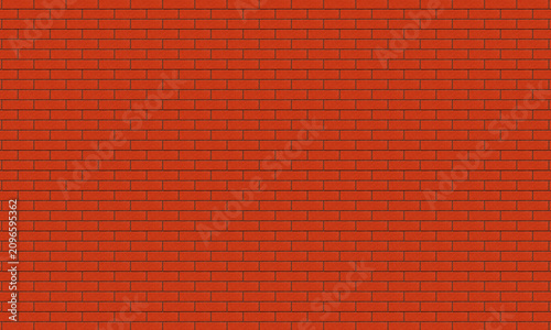Red brick wall texture background. Abstract horizontal background of weathered industrial brickwork block. Architectural backdrop for design with vintage rough masonry pattern.