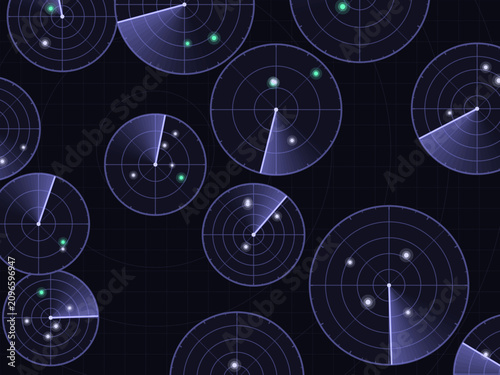 Digital Sonar Scan Screen Tech Background