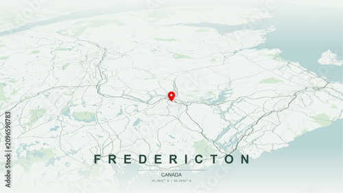 Photography Modern minimalist vector map of Fredericton, New Brunswick