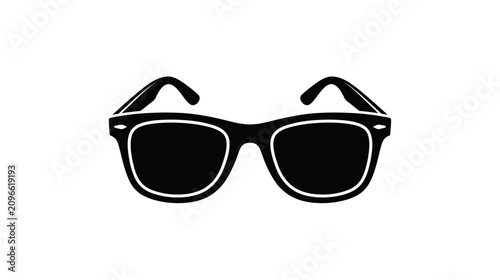 Obraz na płótnie Black Wayfarer Style Sunglasses Icon Silhouette