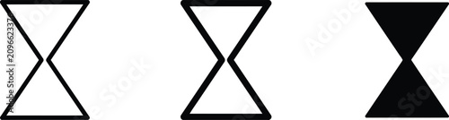 Abstract Digital Hourglass Icons Symbolising Elapsed Time, Countdown, Progress, and Important Deadline Concepts