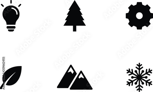 vector illustration of diverse winter activities and symbols