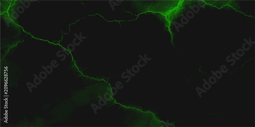 Electric green lightning cracks across a dark night sky, showcasing the raw power and energy of a dramatic thunderstorm.