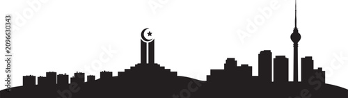 Foto Modern Ankara City Skyline Design. black icon silhouette vector