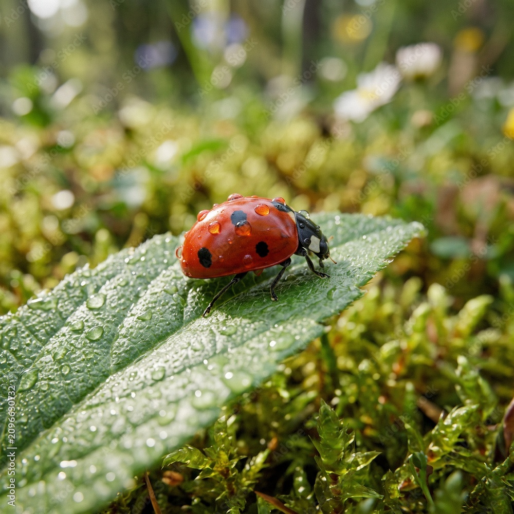 Obraz premium ladybug on a leaf