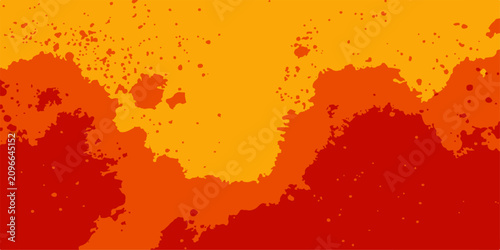 Konstfotografi Crimson and Amber Splatter Abstract An abstract composition of vibrant crimson and warm amber hues, rendered through a dynamic splatter technique, creating a visually striking and energetic pattern