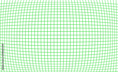 Green bulging grid overlay on transparent background