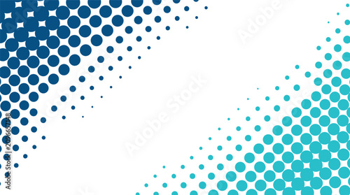 Valokuva Abstract diagonal halftone pattern with blue and teal dots for design